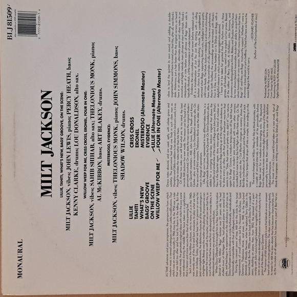 LP Milt Jackson w/Thelonious Monk Quintet - Picture 2 of 2